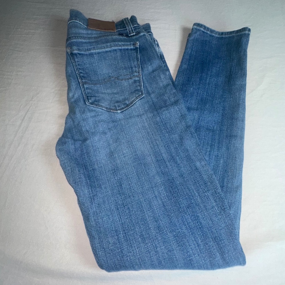Lucky Brand Brooke Skinny Jeans Medium Wash Blue Distressed Denim 7W12608 4/27